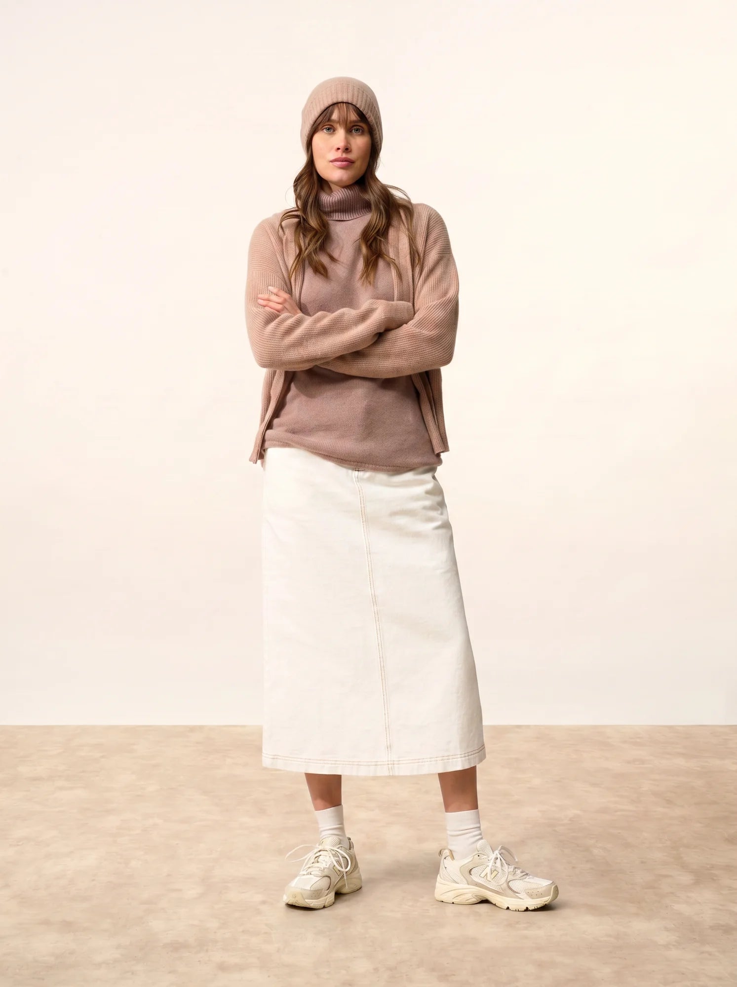 EMBER mütze 4-fädig camel meliert