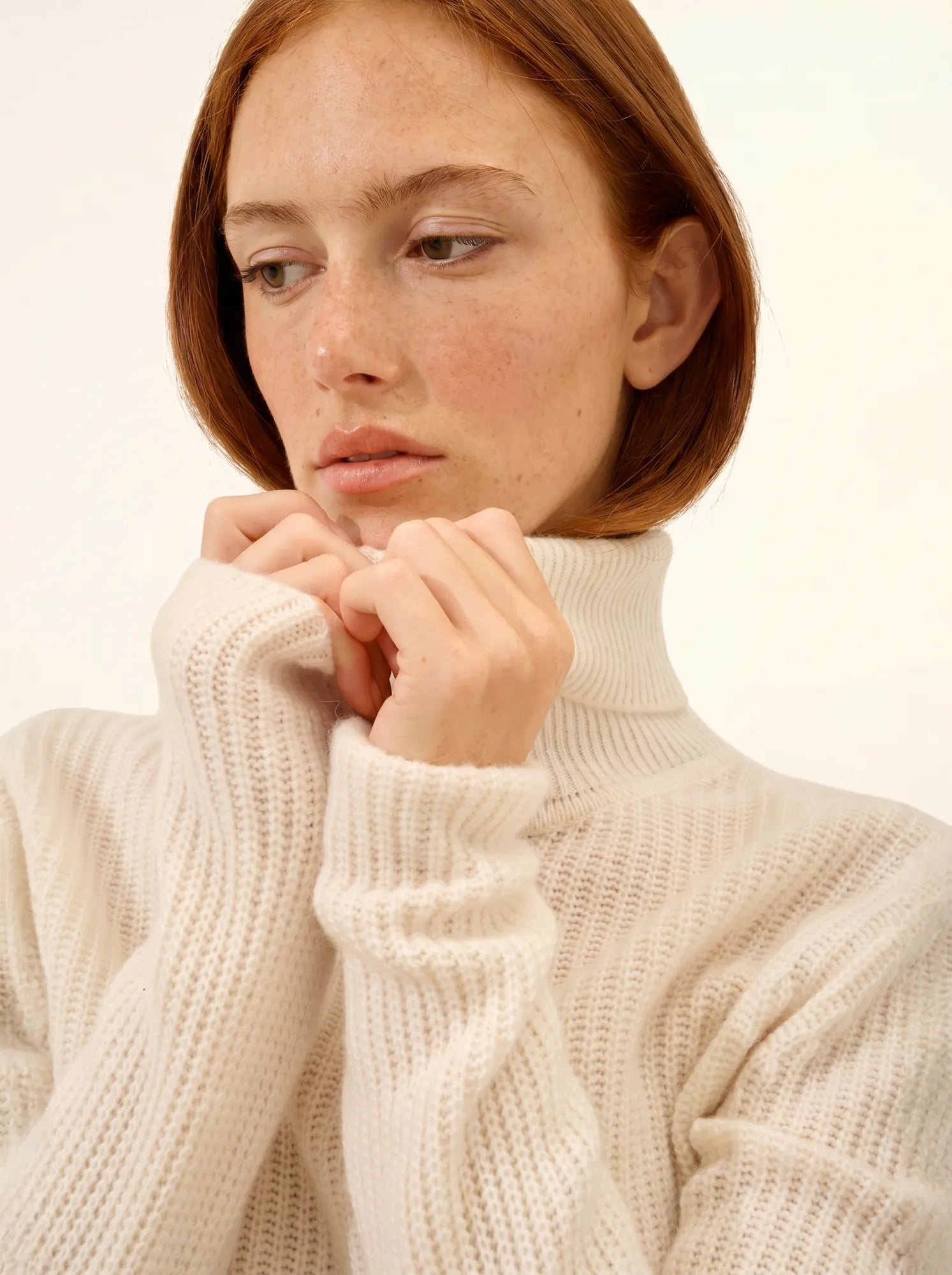 ISOLDE pullover rollkragen 4-fädig elfenbein