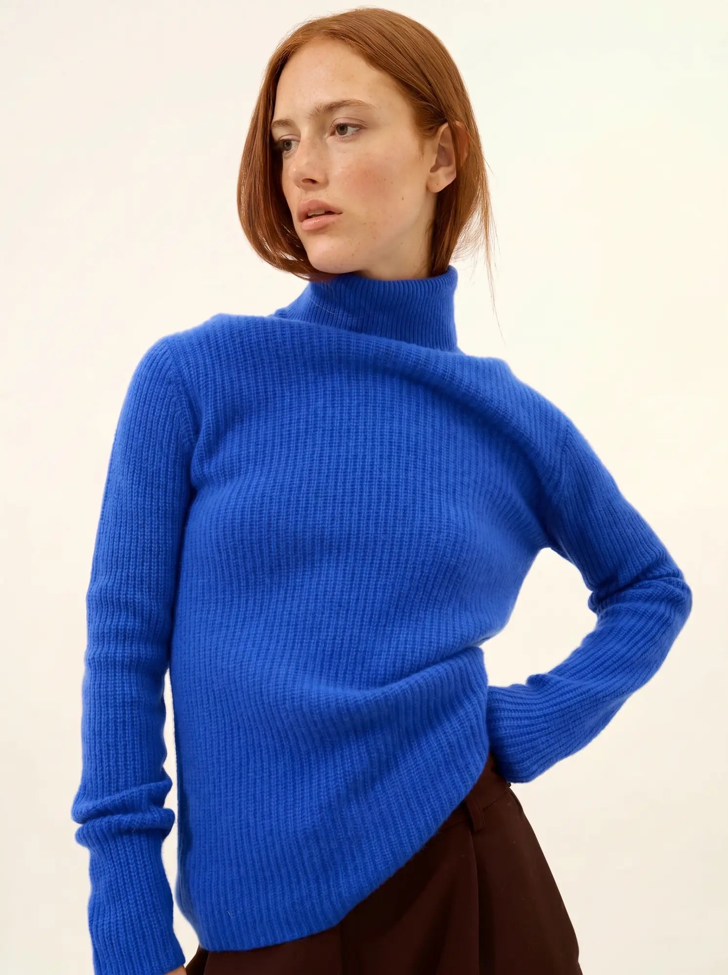 ISOLDE pullover rollkragen 4-fädig blau persan