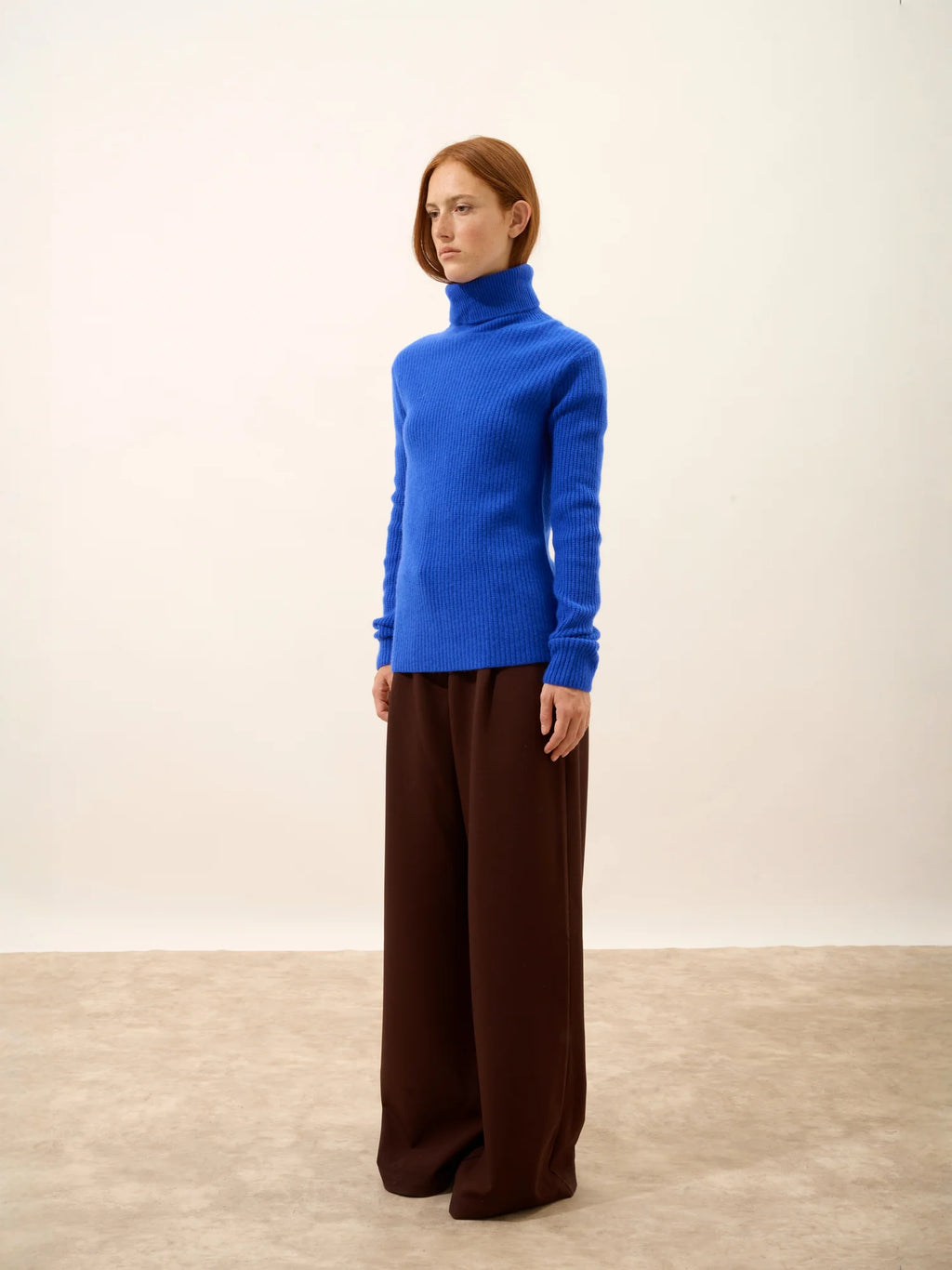 ISOLDE pullover rollkragen 4-fädig blau persan