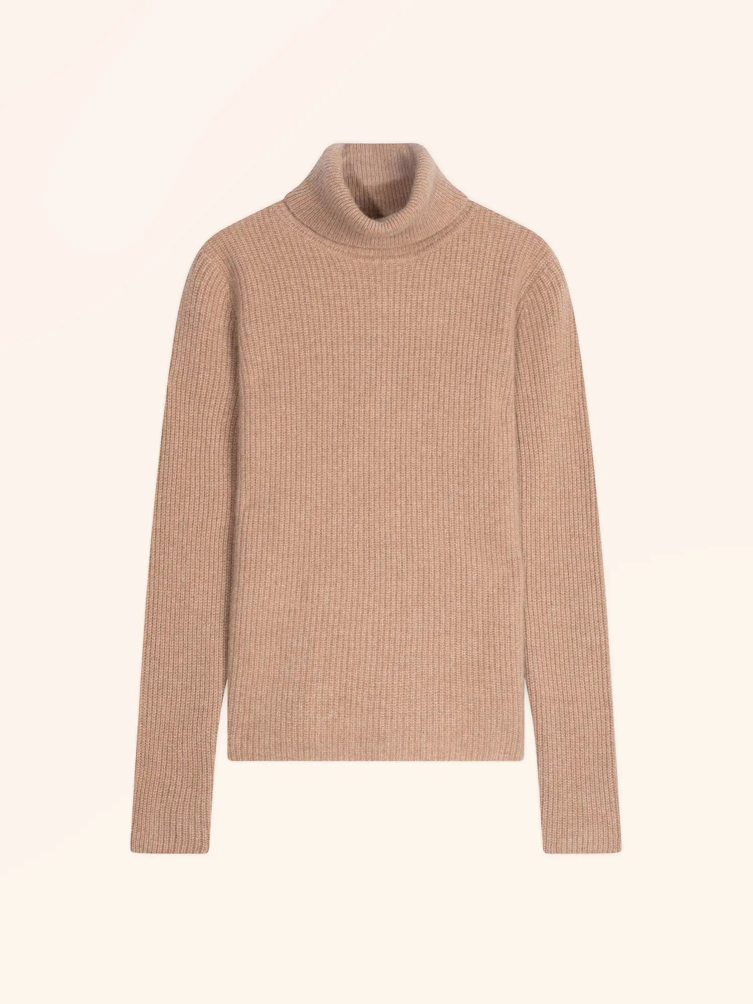 ISOLDE pullover rollkragen 4-fädig camel meliert