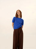 LOULIA t-shirt rundhalsausschnitt blau persan