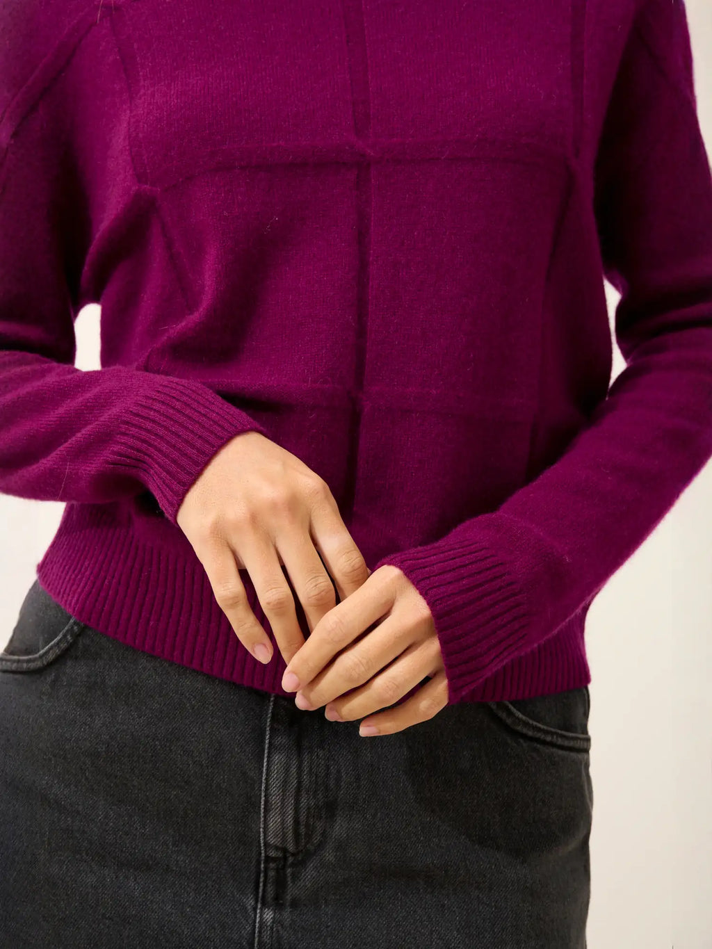 LORALIA pullover rollkragen pflaume