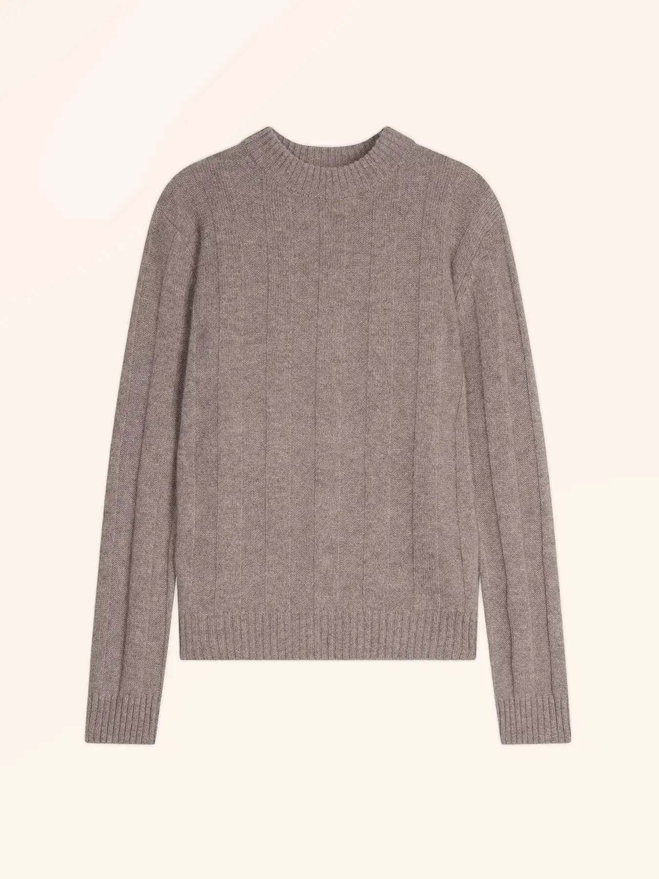 CALINDRA pullover rundhalsausschnitt 4-fädig caribou meliert
