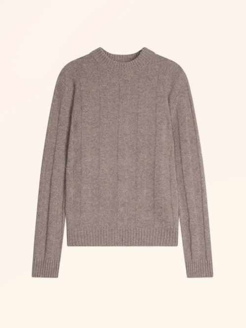CALINDRA pull col rond 4 fils caribou chiné