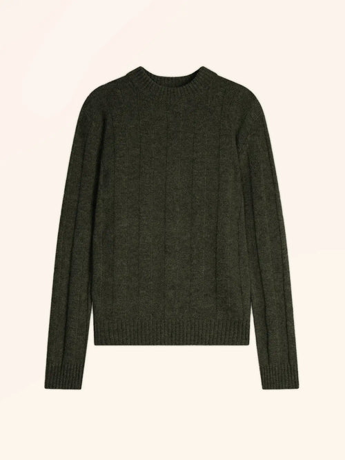 CALINDRA pull col rond 4 fils army chiné