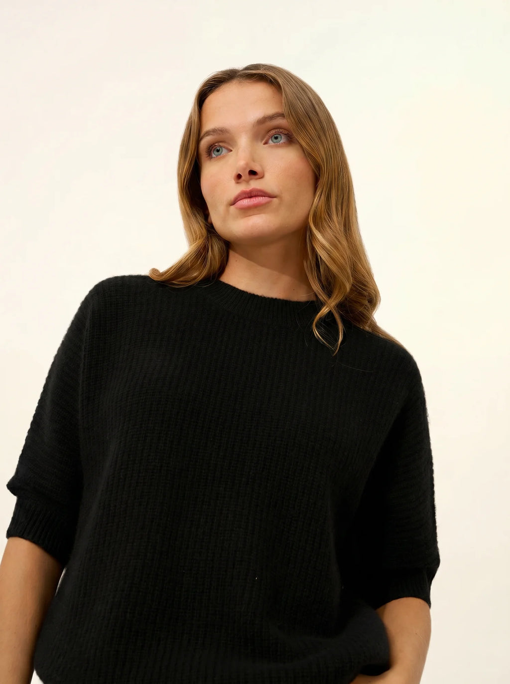 ÉRINA t-shirt u-boot-ausschnitt chauve souris 4-fädig schwarz