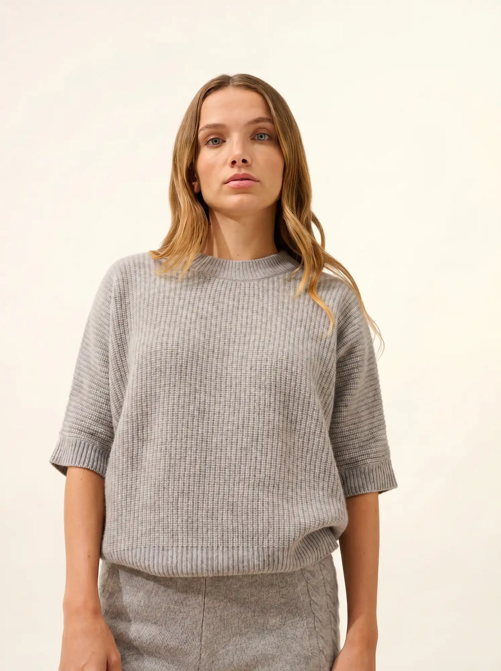 ÉRINA t-shirt u-boot-ausschnitt chauve souris 4-fädig wolke meliert