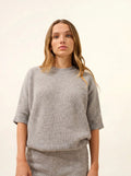 ÉRINA t-shirt u-boot-ausschnitt chauve souris 4-fädig wolke meliert