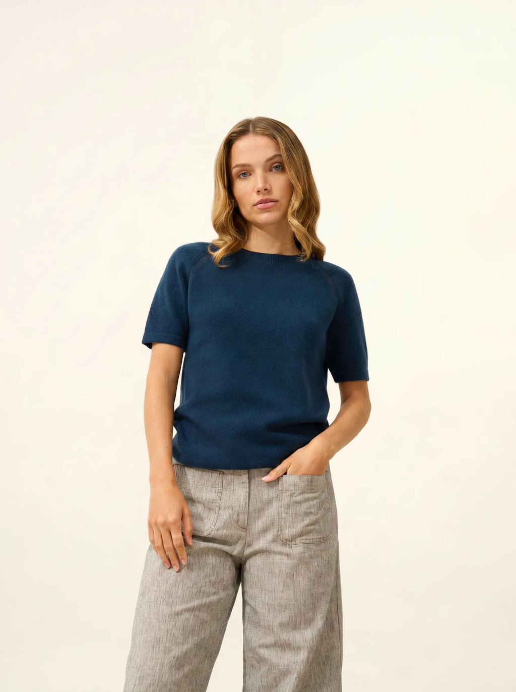 LAÏSA t-shirt rundhalsausschnitt blau petrol