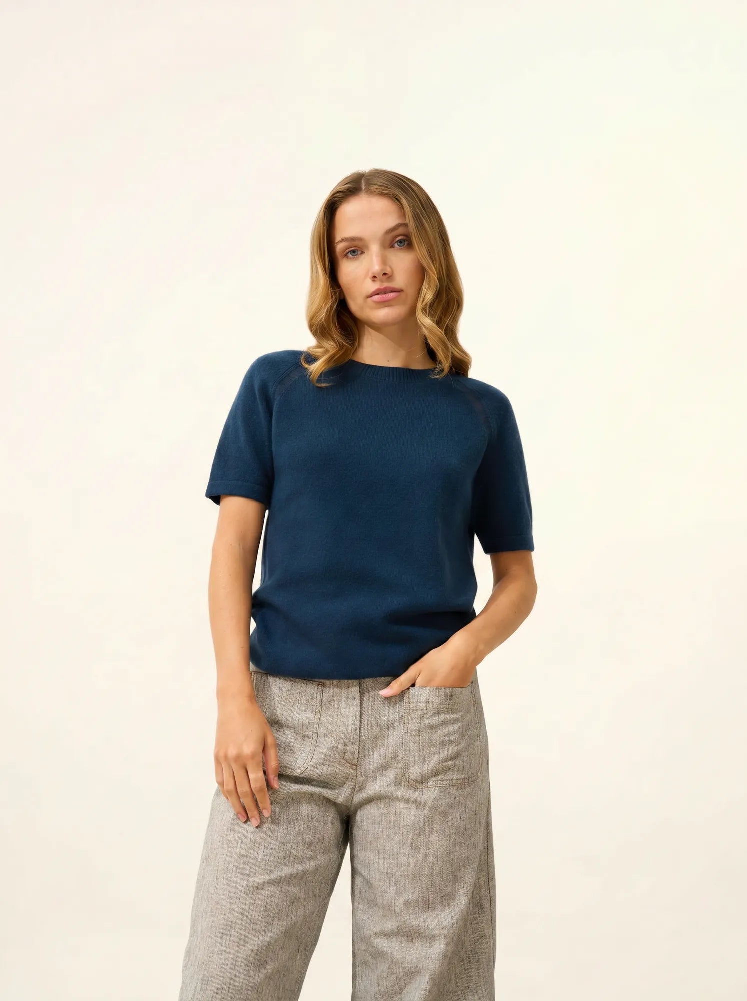 LAÏSA t-shirt rundhalsausschnitt blau petrol