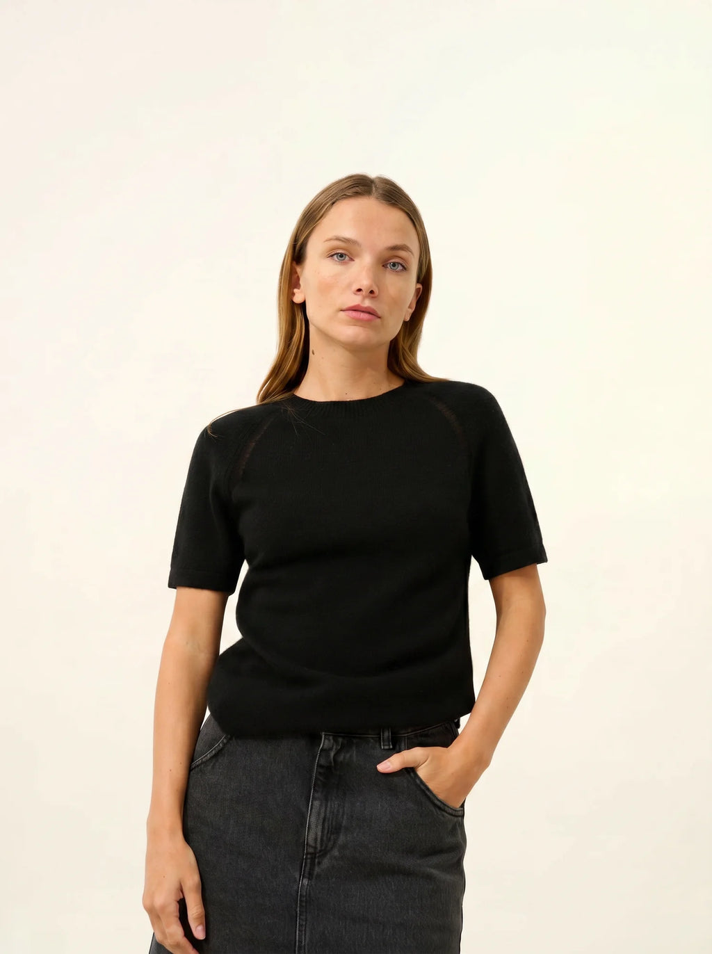 LAÏSA t-shirt rundhalsausschnitt schwarz