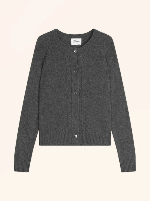 CALISTA cardigan col rond 4 fils anthracite chiné