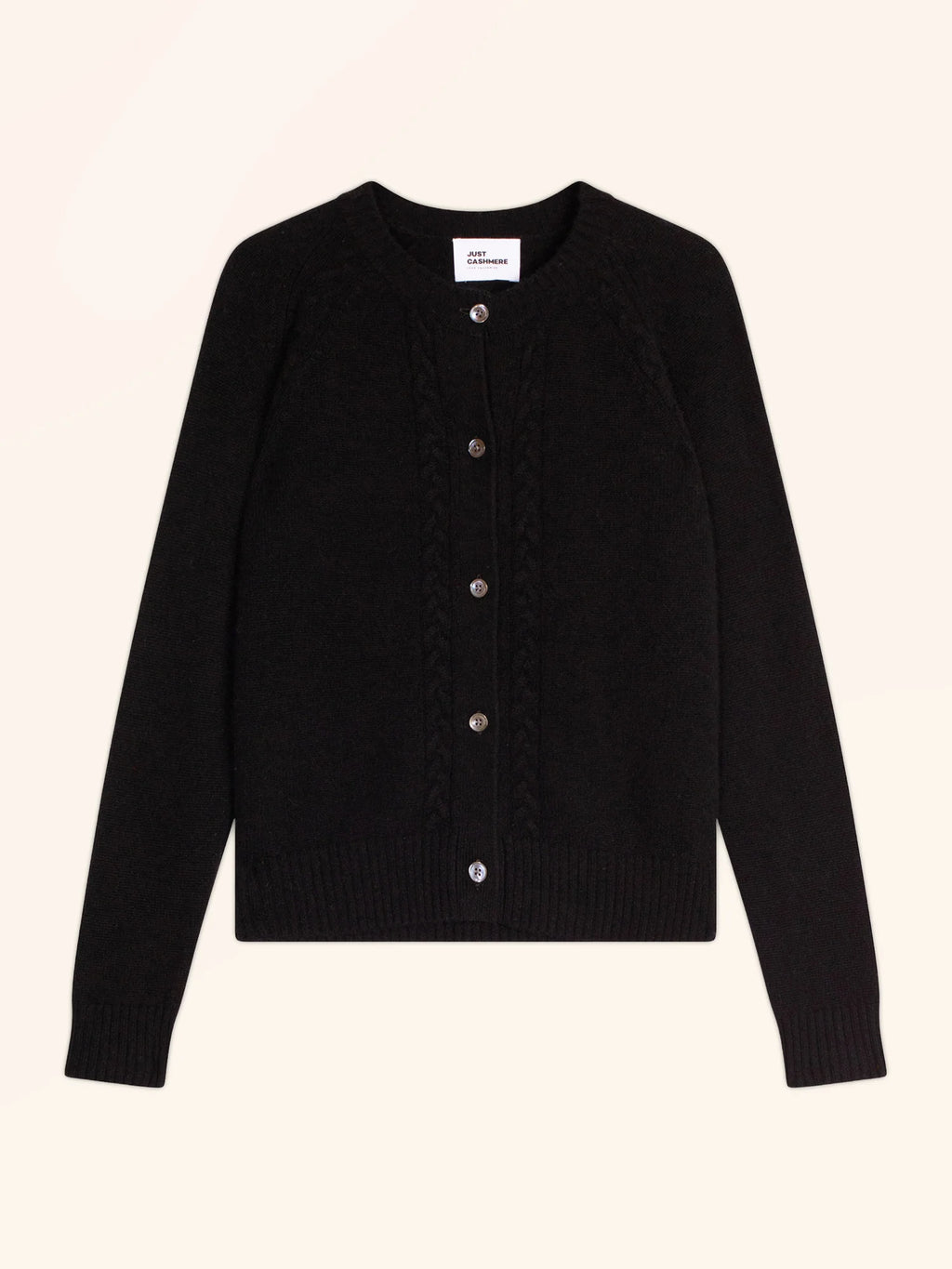 CALISTA cardigan col rond 4 fils noir