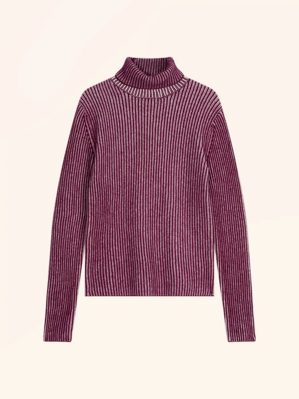 SOMNIA pullover rollkragen 4-fädig bordeaux und elfenbein