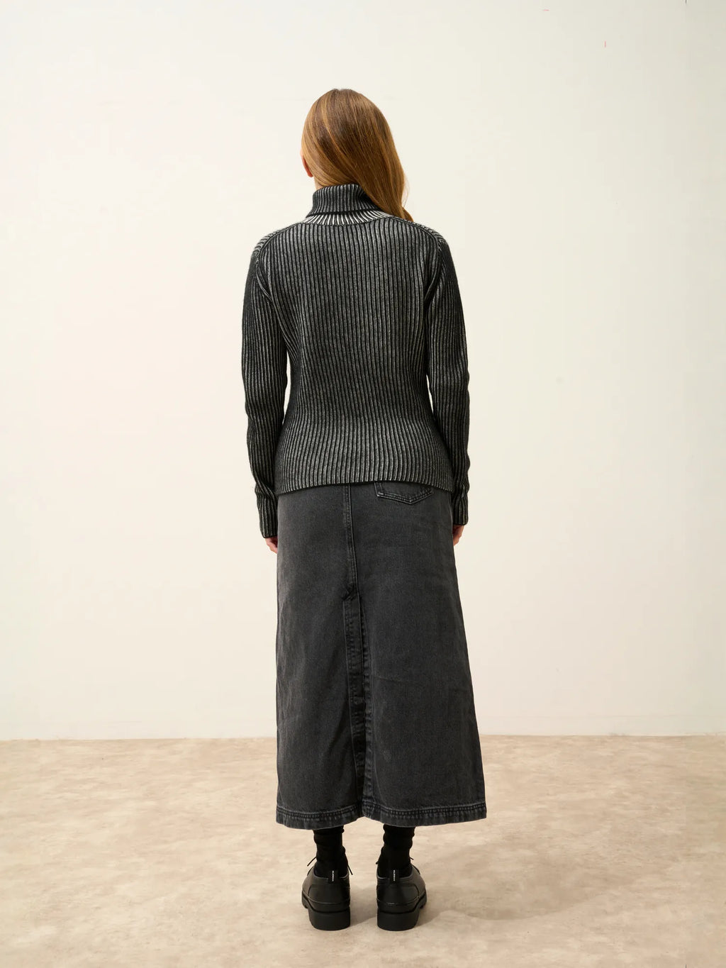 SOMNIA pullover rollkragen 4-fädig elfenbein und schwarz