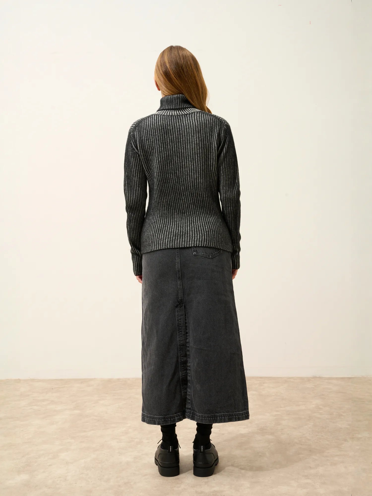 SOMNIA pullover rollkragen 4-fädig elfenbein und schwarz