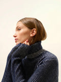 SOMNIA pullover rollkragen 4-fädig schnee und marineblau