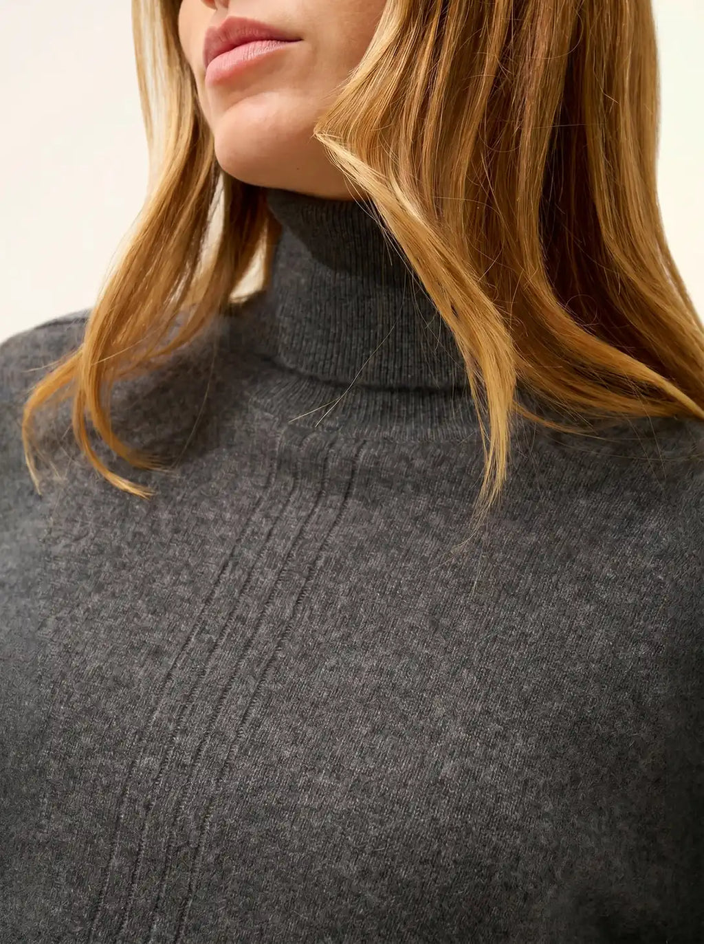 ORIANNE pullover rollkragen anthrazit meliert