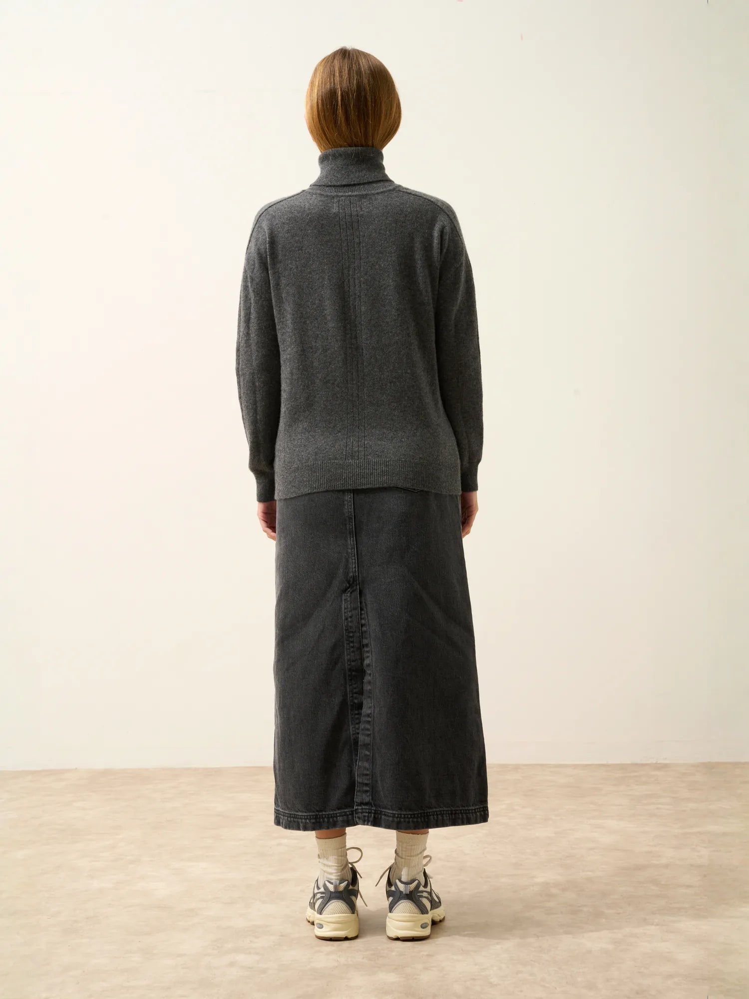 ORIANNE pullover rollkragen anthrazit meliert