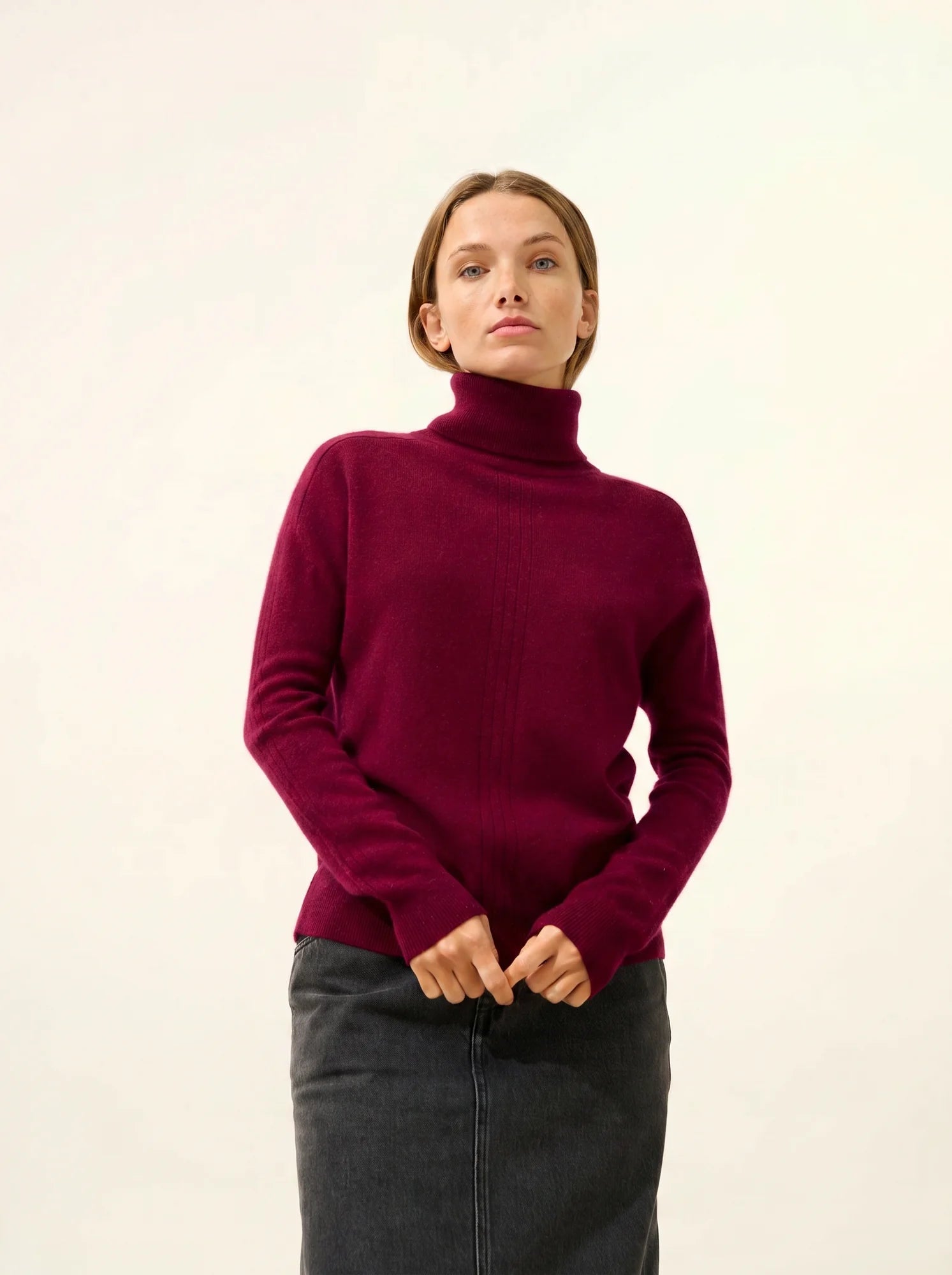 ORIANNE pullover rollkragen bordeaux