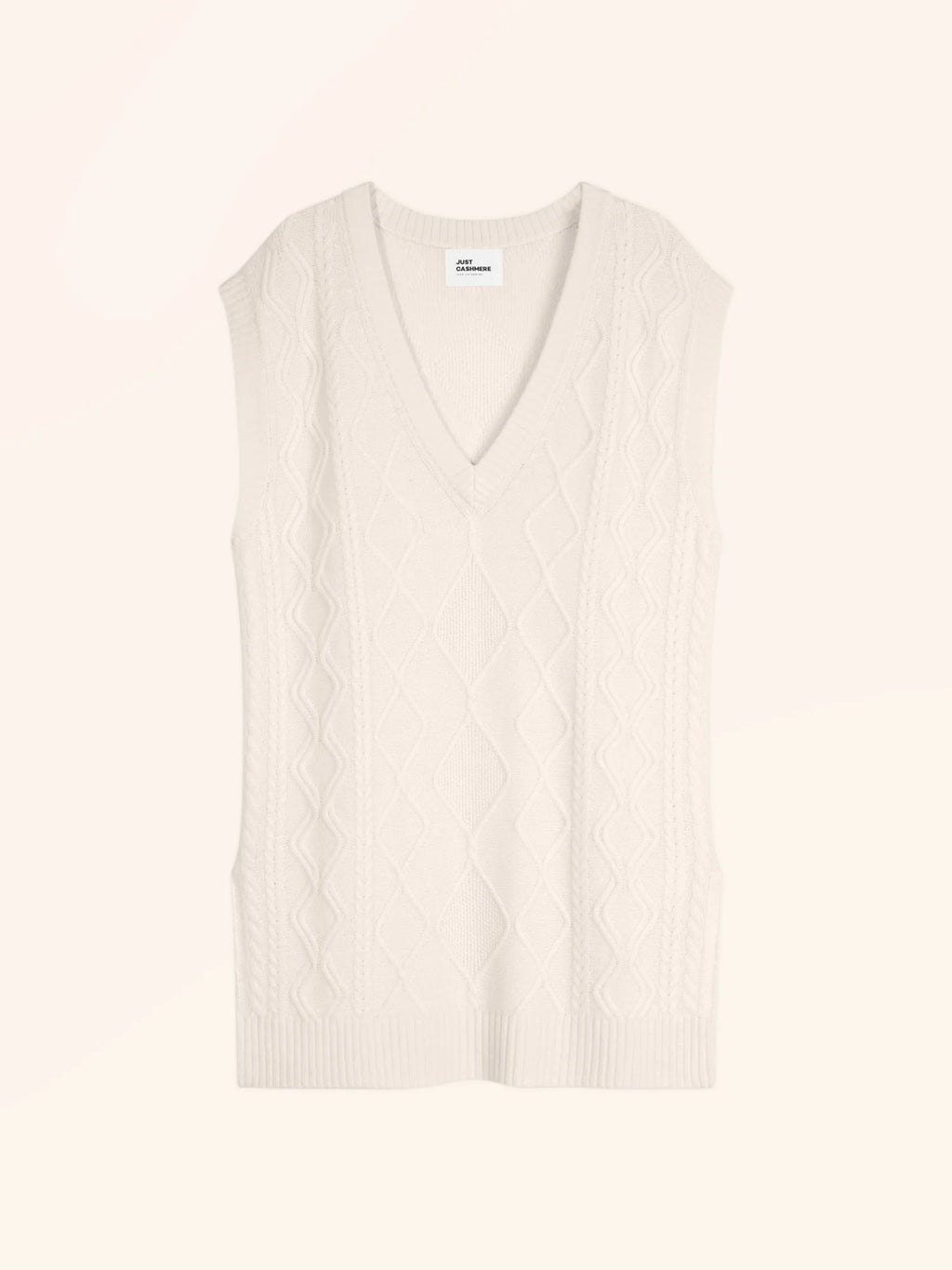 VIVENA pullover v-ausschnitt ärmellos 4-fädig elfenbein