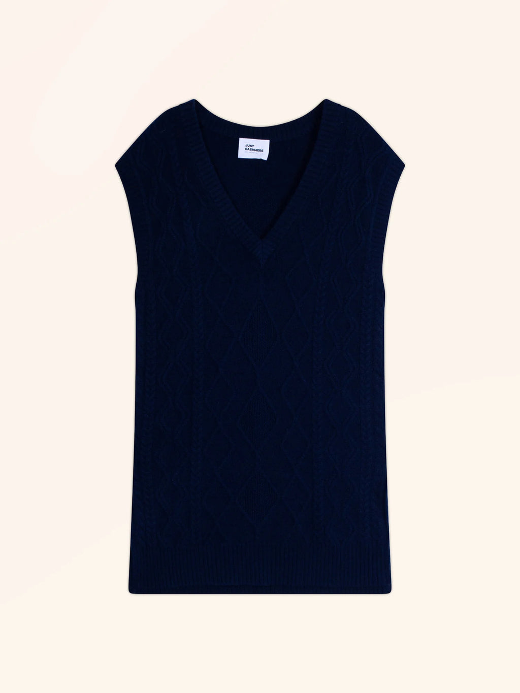 VIVENA pullover v-ausschnitt ärmellos 4-fädig marineblau