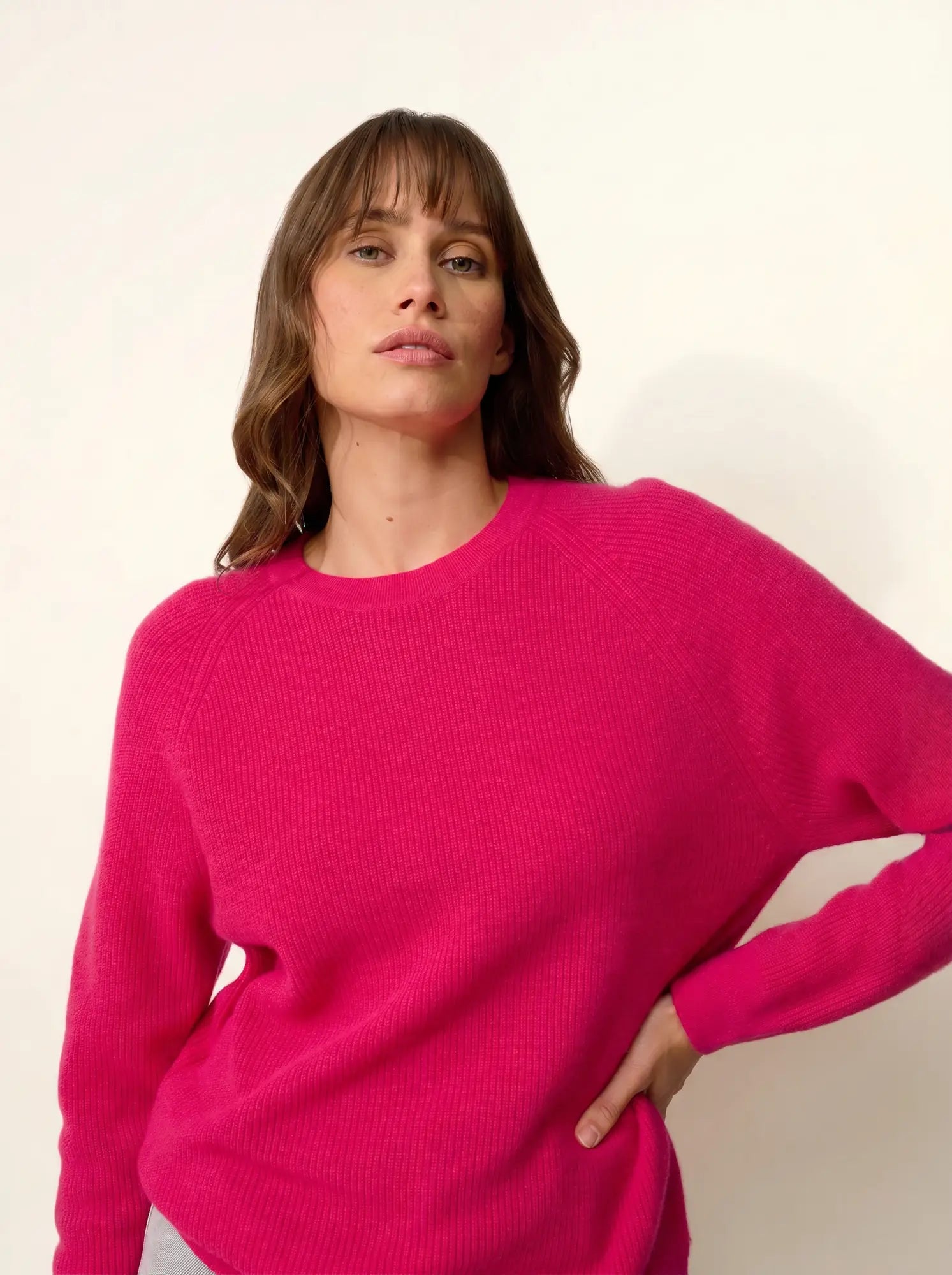 SOLAYA pullover rundhalsausschnitt fuchsia