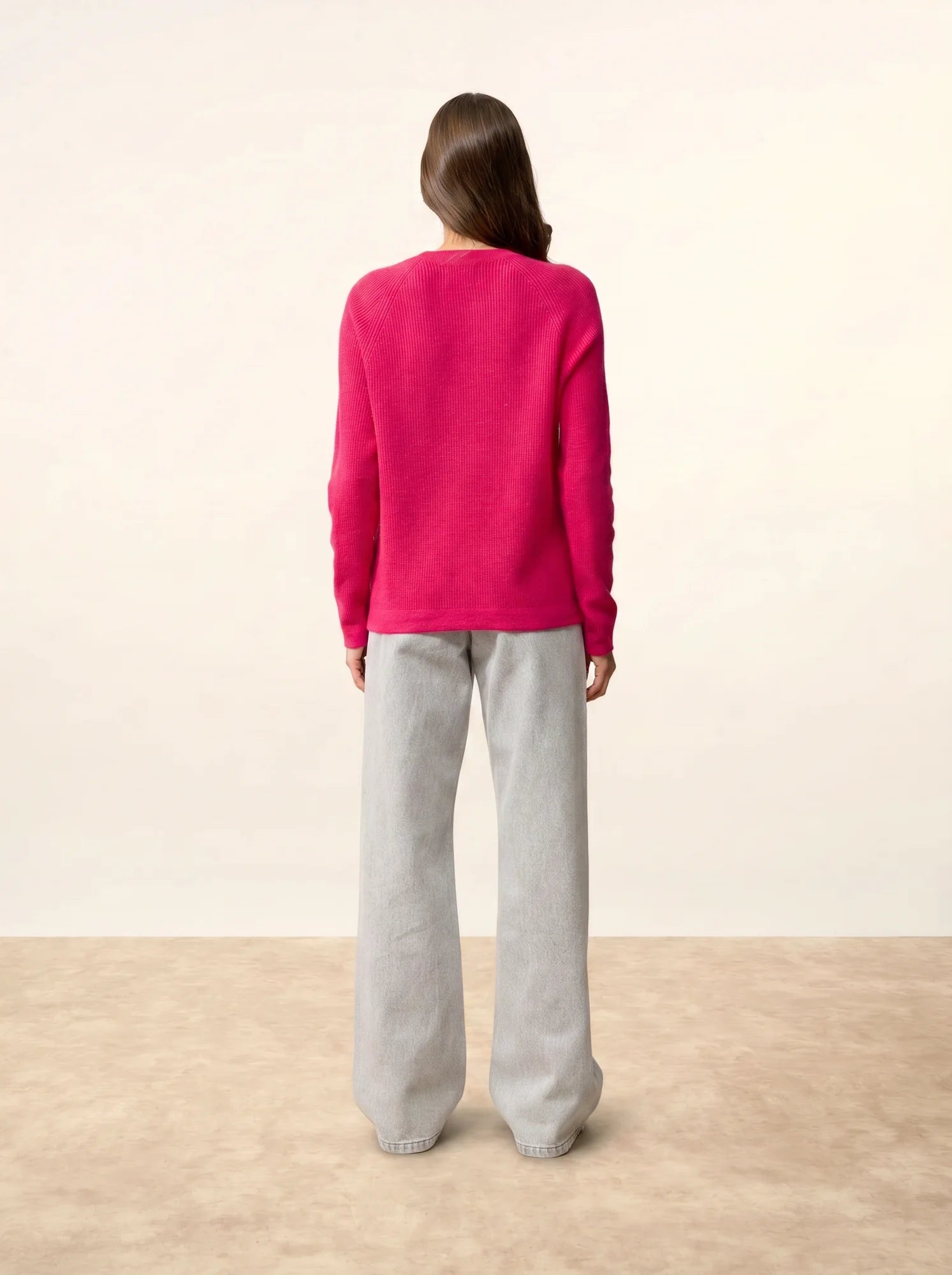SOLAYA pullover rundhalsausschnitt fuchsia