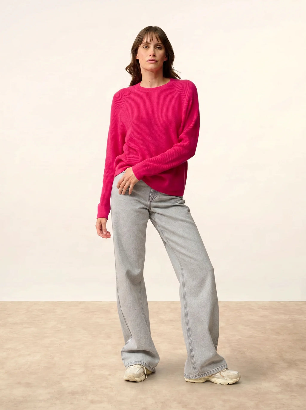 SOLAYA pullover rundhalsausschnitt fuchsia