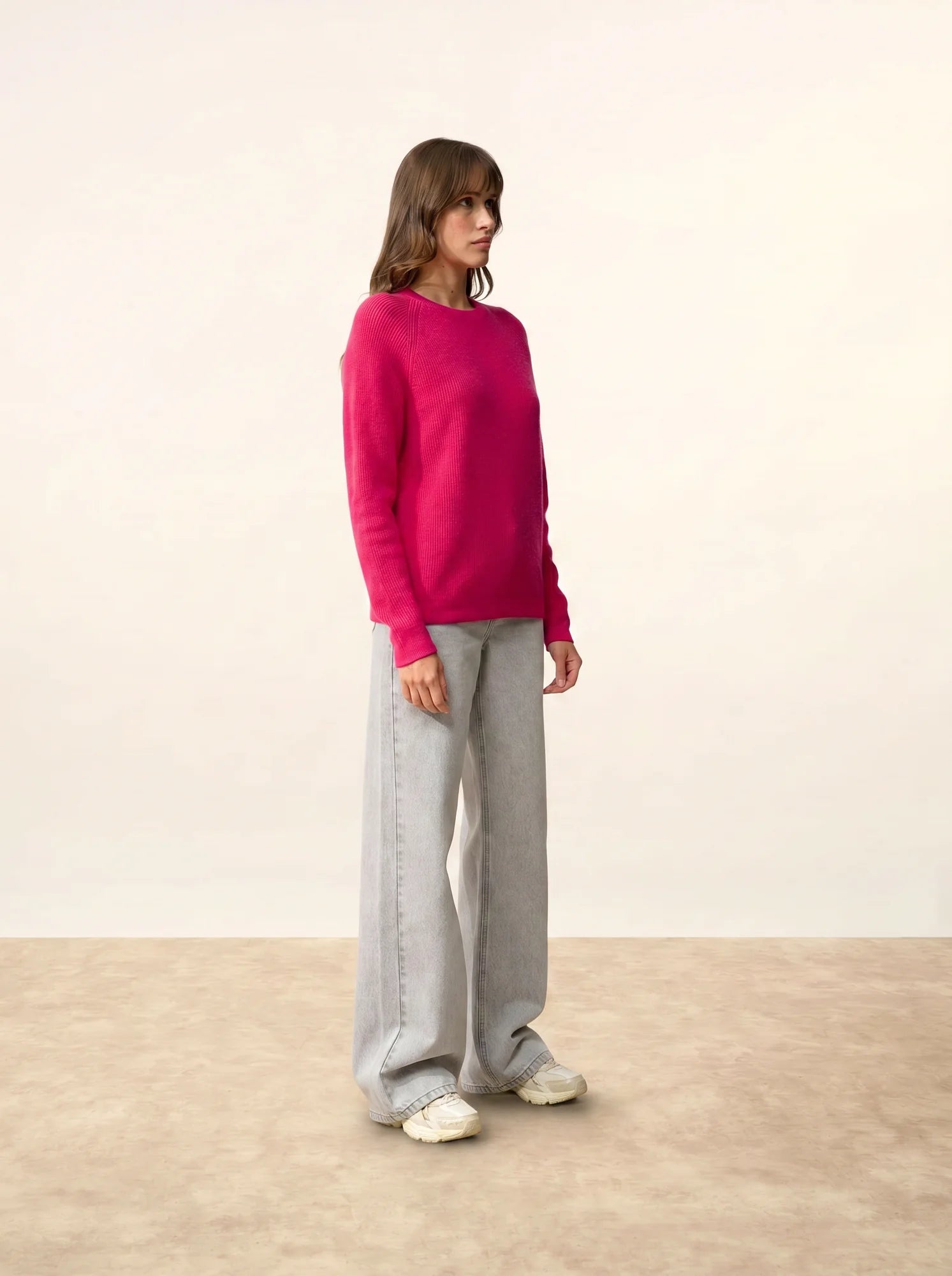 SOLAYA pullover rundhalsausschnitt fuchsia