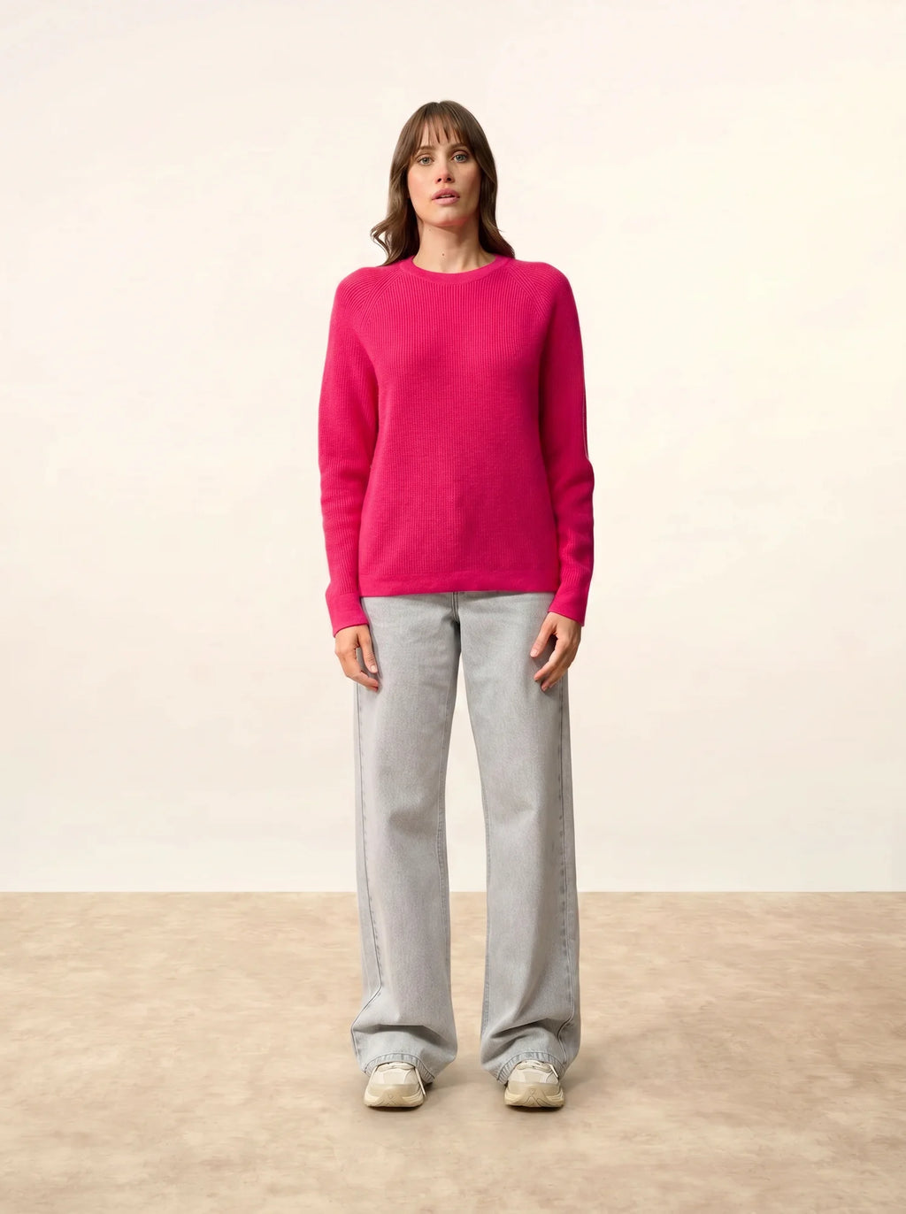 SOLAYA pullover rundhalsausschnitt fuchsia