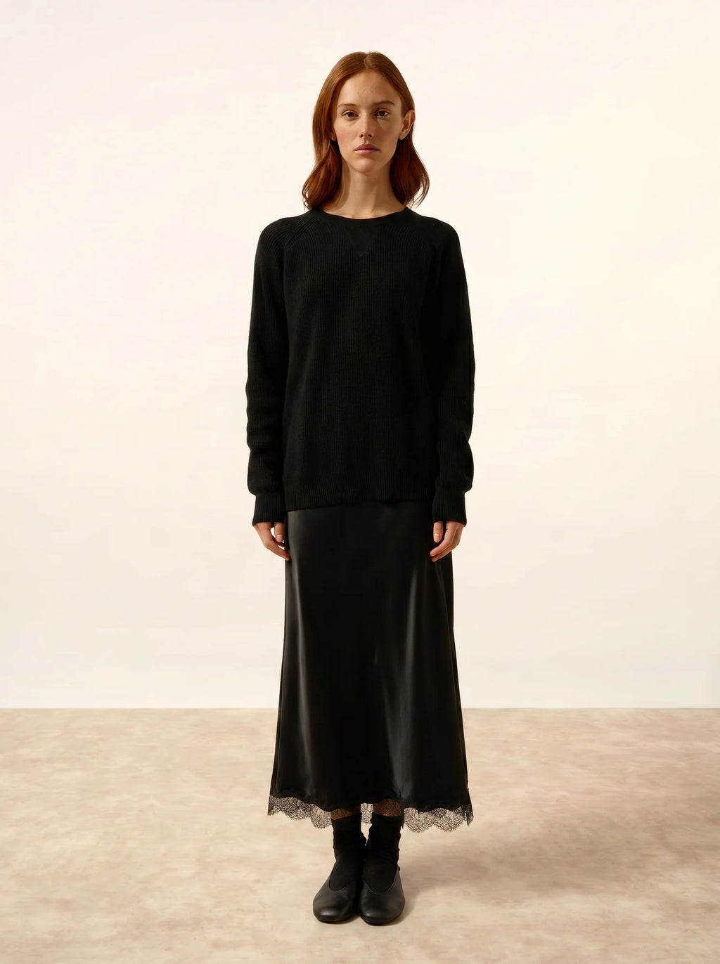 ISADORA pullover rundhalsausschnitt schwarz