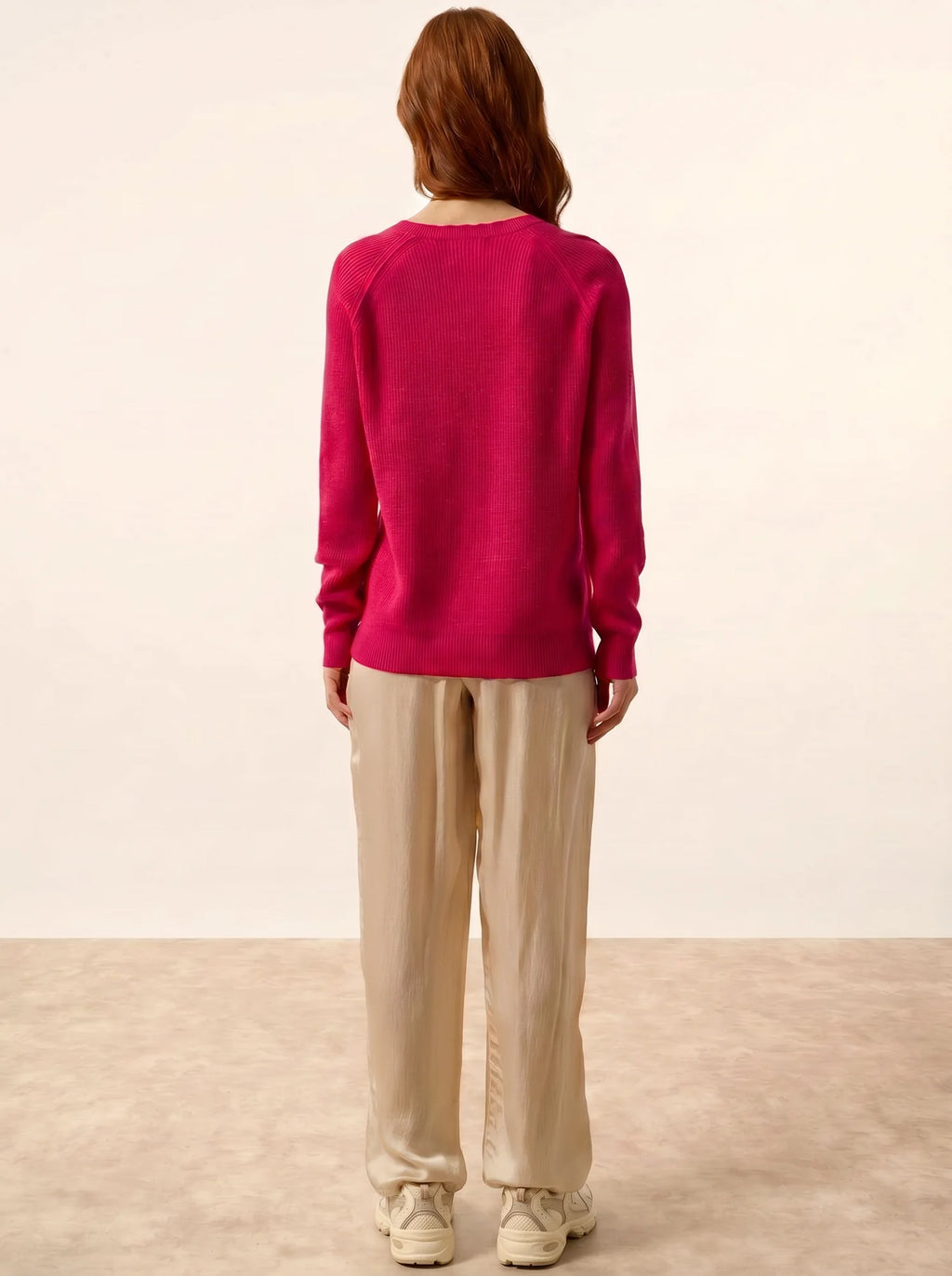ISADORA pullover rundhalsausschnitt fuchsia
