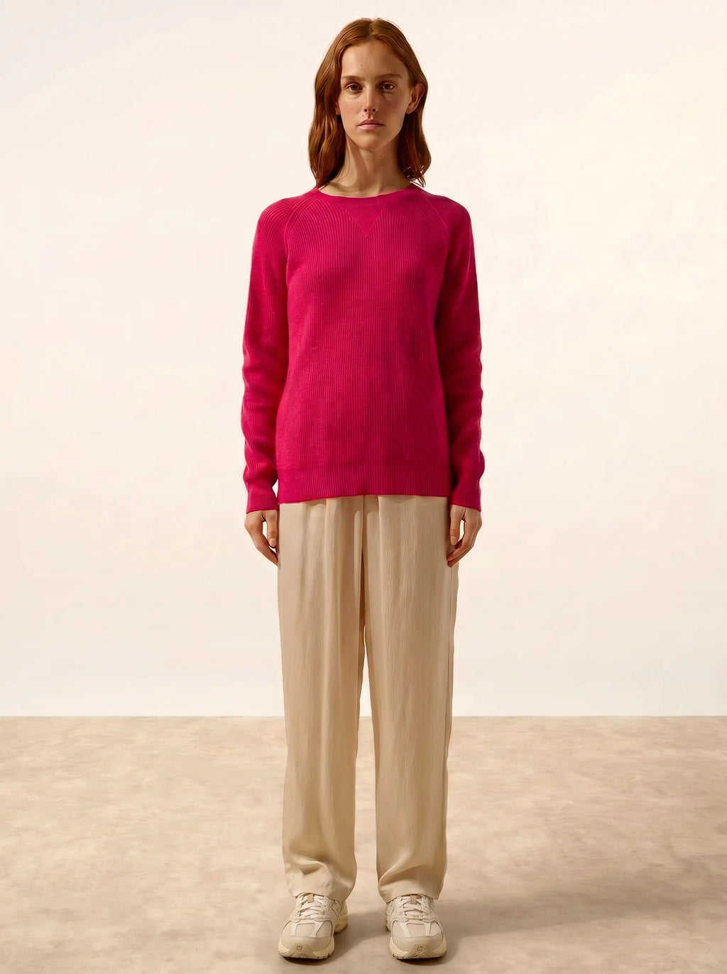 ISADORA pullover rundhalsausschnitt fuchsia
