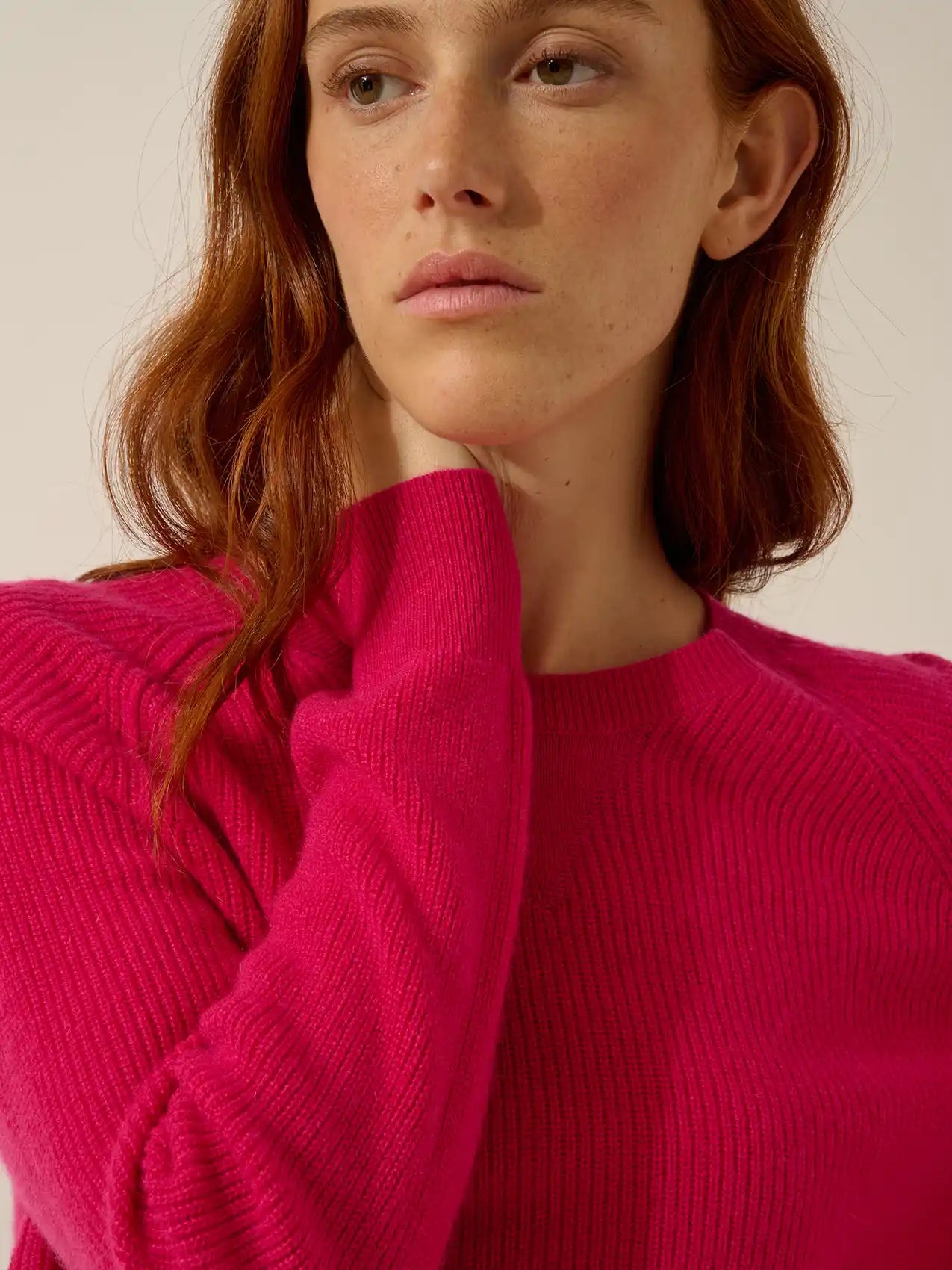 ISADORA pullover rundhalsausschnitt fuchsia
