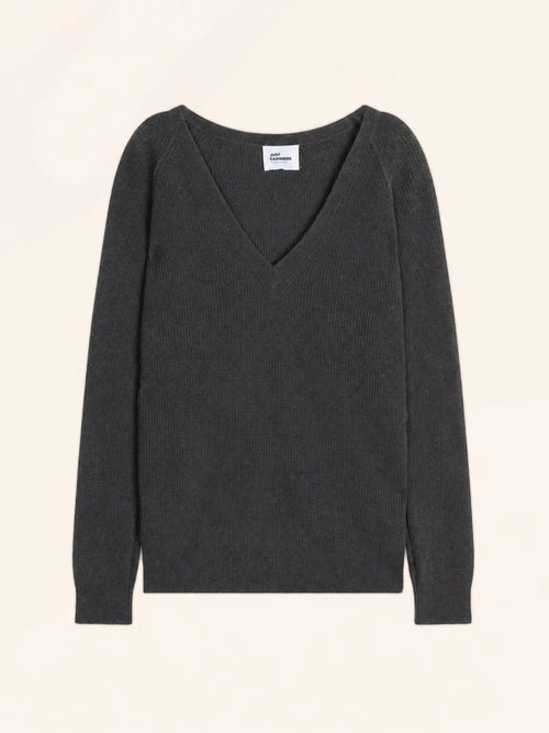 ARISTA pull col V anthracite chiné