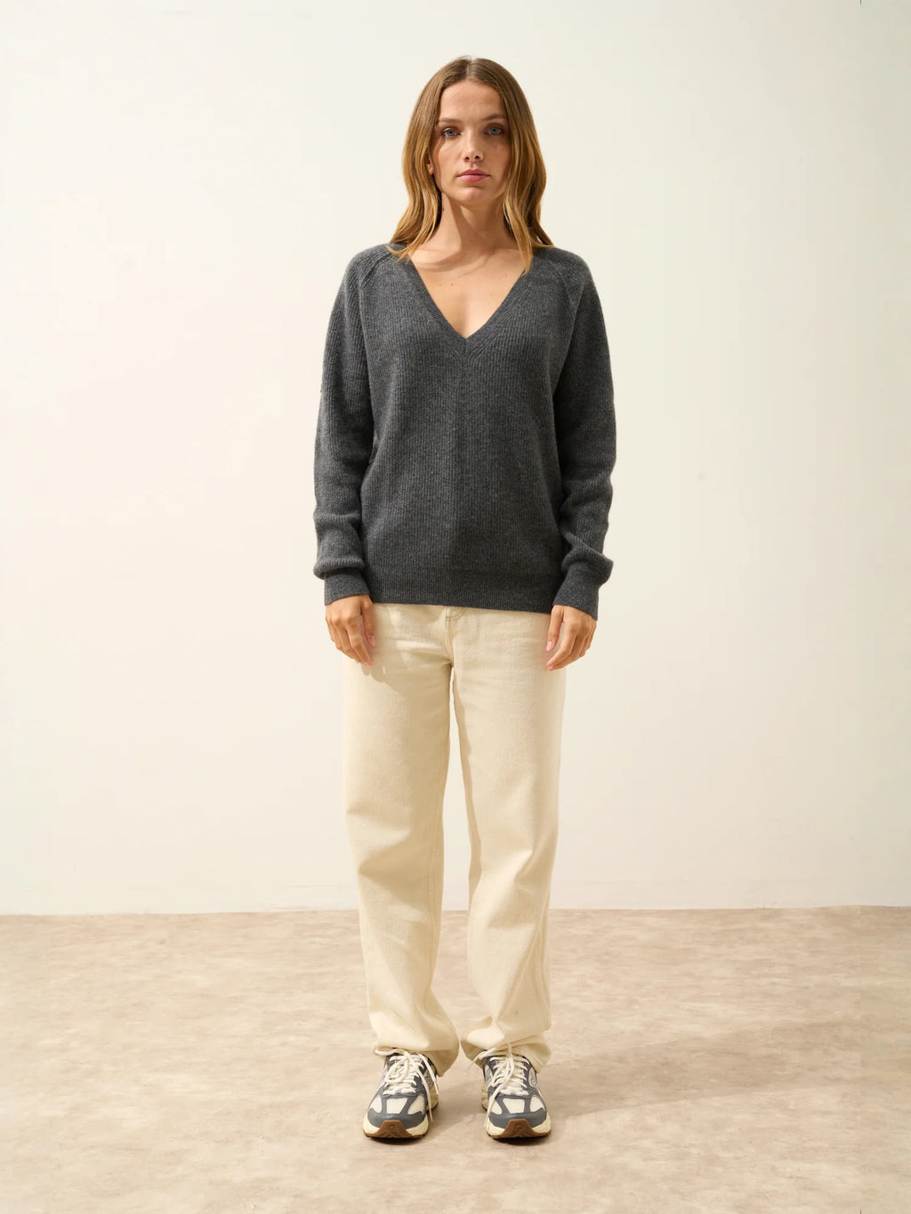 ARISTA pullover v-ausschnitt anthrazit meliert