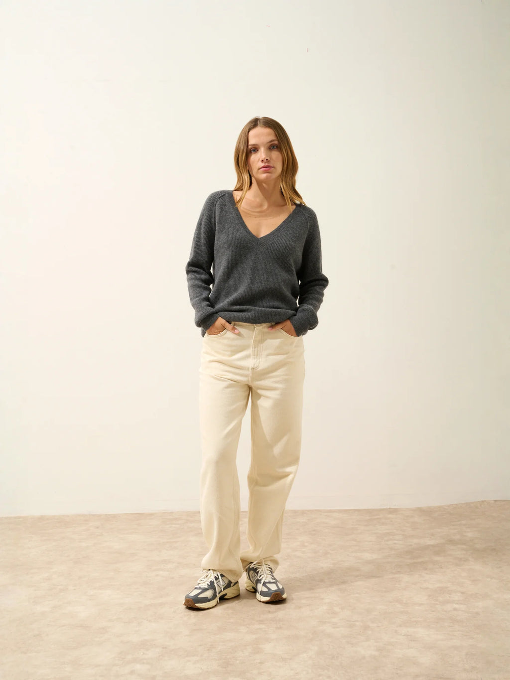 ARISTA pullover v-ausschnitt anthrazit meliert