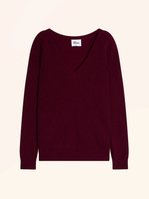 ARISTA pull col V bordeaux