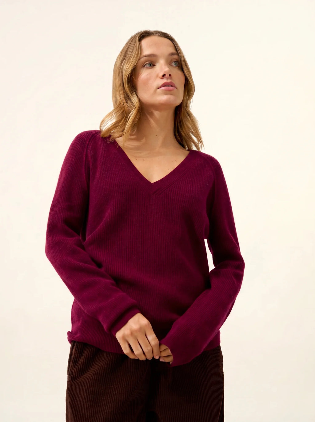 ARISTA pullover v-ausschnitt bordeaux