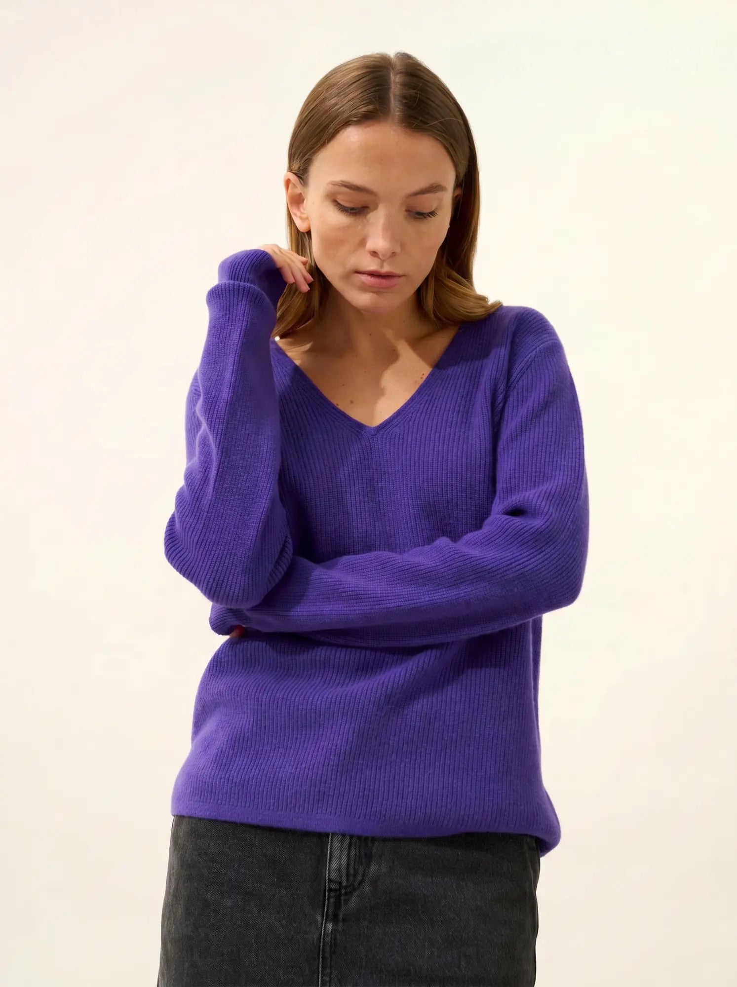 CIELORA pullover v-ausschnitt améthyste