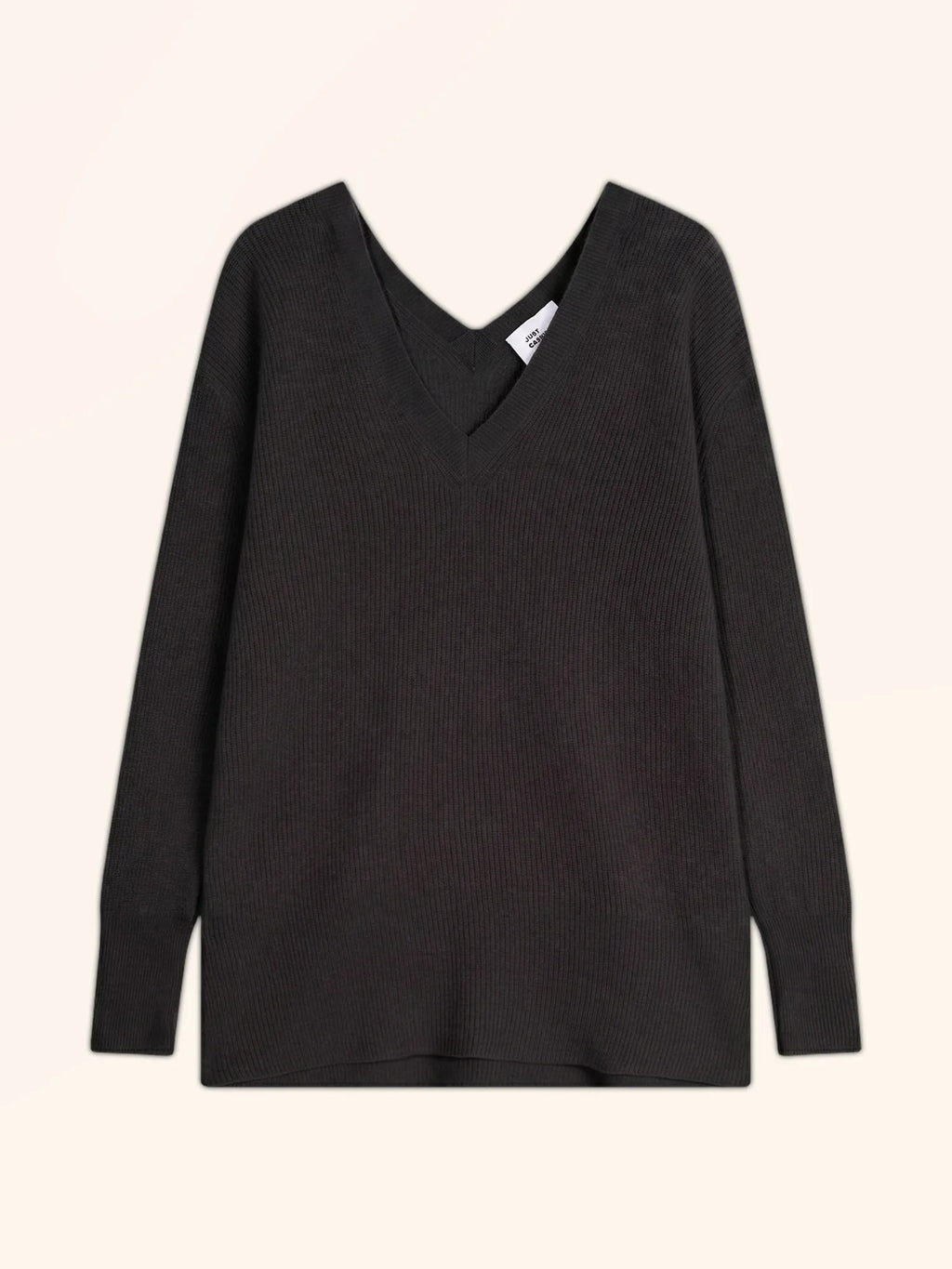 SERÉLIS pullover v-ausschnitt vorne und hinten schwarz