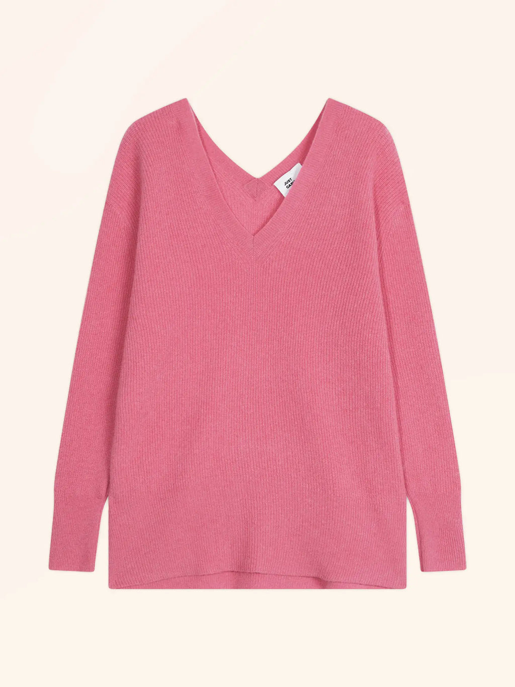 SERÉLIS pullover v-ausschnitt vorne und hinten fraise