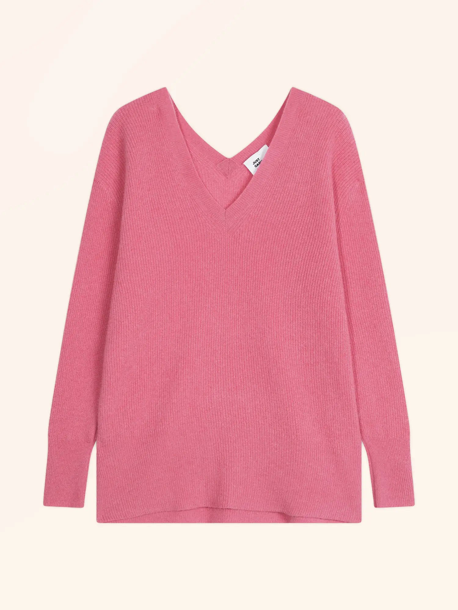 SERÉLIS pullover v-ausschnitt vorne und hinten fraise