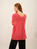 SERÉLIS pullover v-ausschnitt vorne und hinten fraise