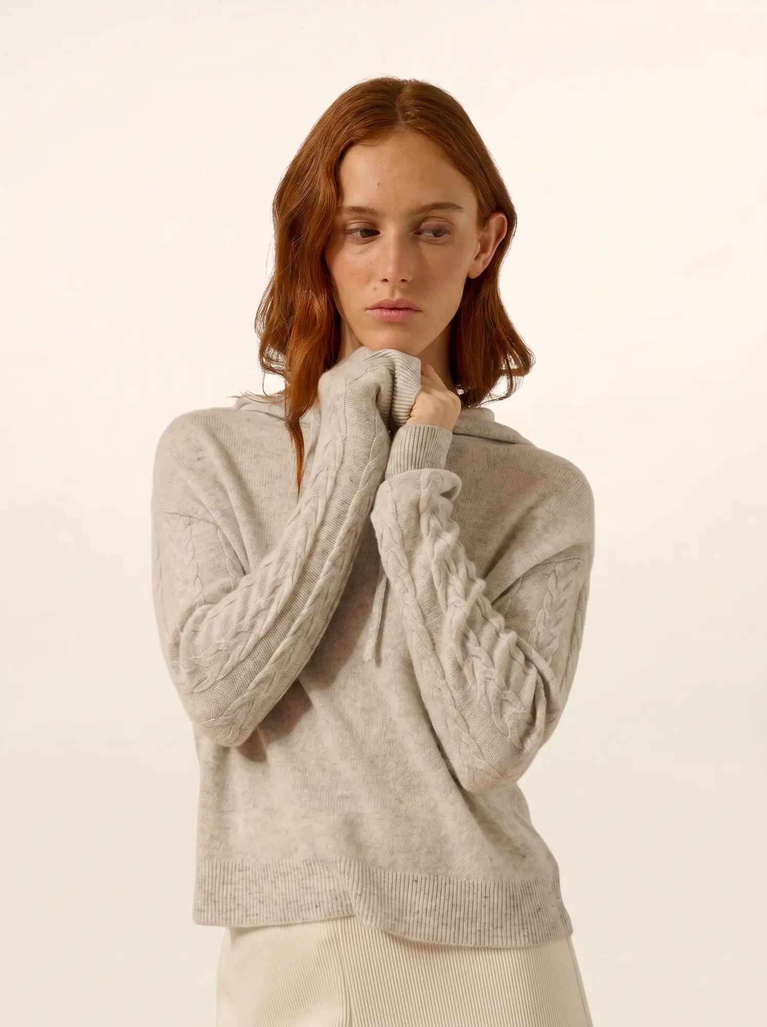 POLARA pullover mit kapuze glacier meliert