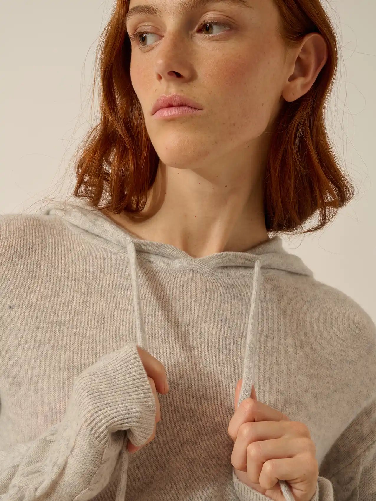 POLARA pullover mit kapuze glacier meliert
