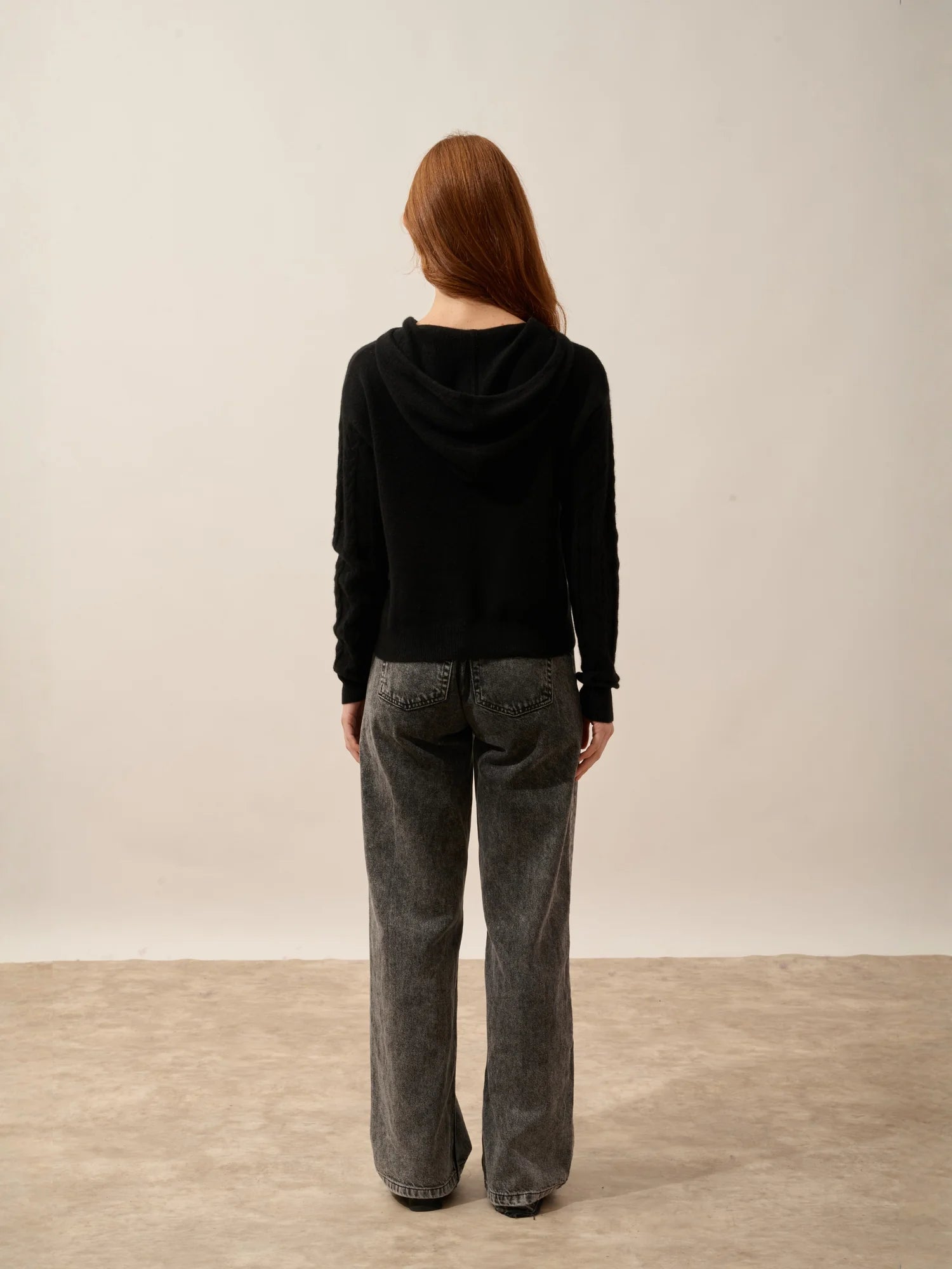 POLARA pullover mit kapuze schwarz