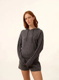 POLARA pullover mit kapuze anthrazit meliert
